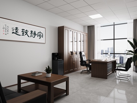  总监办公室3d模型 