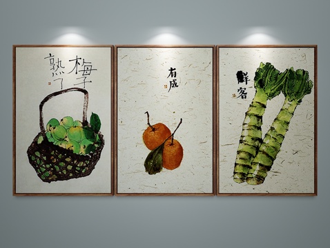  新中式裝飾掛畫(huà)3d模型 