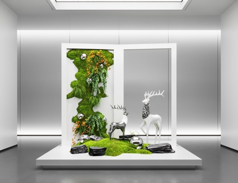  現(xiàn)代室內(nèi)景觀造景 苔蘚景觀 景觀小品 植物景觀 景觀雕塑3d模型 