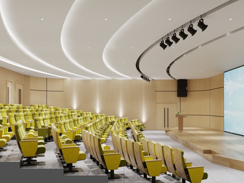  報(bào)告廳 階梯教室 演播廳3d模型 