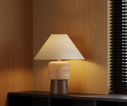  中古风台灯3d模型 