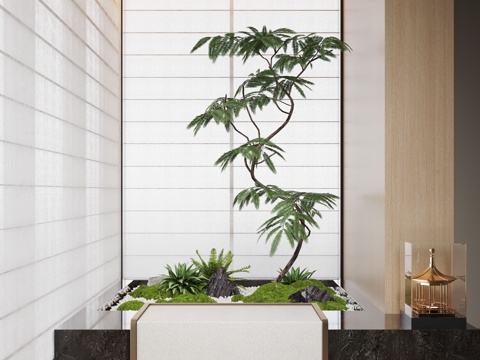  現(xiàn)代室內(nèi)景觀造景 苔蘚景觀 景觀小品 植物景觀3d模型 