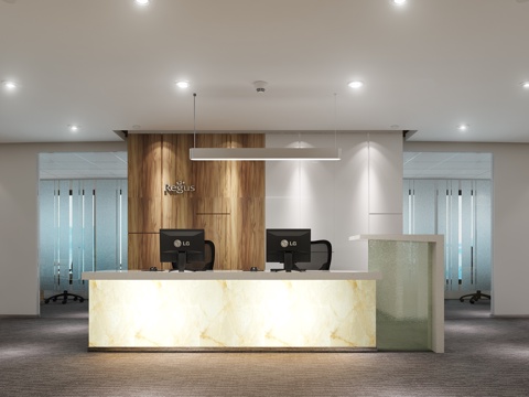  现代前台 会议室 茶区 休息区3d模型 