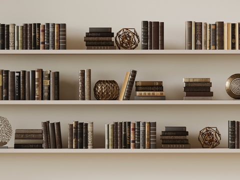  书籍摆件 现代书籍 摆件组合3d模型 