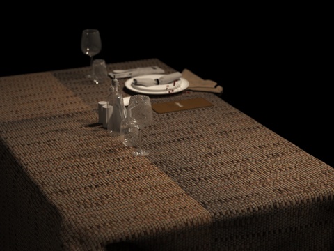  现代桌布su模型 