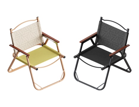  折叠椅露营椅子 户外折叠椅 便携椅沙滩椅 野餐椅野营椅su模型 