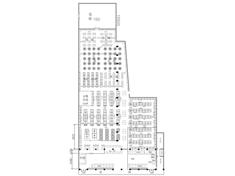  服裝百貨超市平面圖cad施工圖 