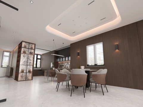  餐廳3d模型 