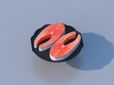  鱼肉 三文鱼 食物 美食su模型 