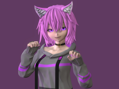  猫女3d模型 