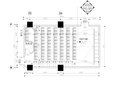  3套影廳施工圖cad施工圖 