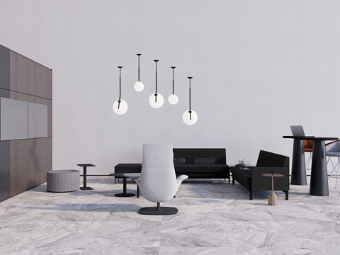  现代客厅沙发组合su模型 