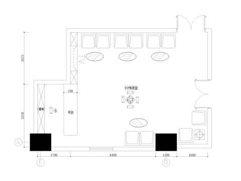  電影院VIP休息室施工圖cad施工圖 