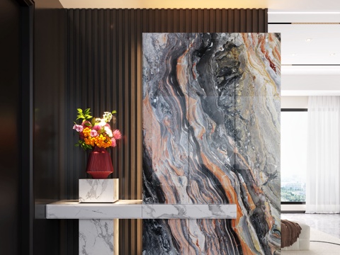  现代入户玄关 装饰玄关 玄关背景 玄关隔断3d模型 