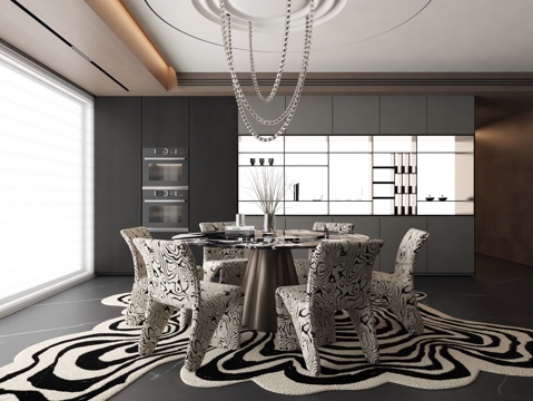  意式風(fēng)格餐廳3d模型 