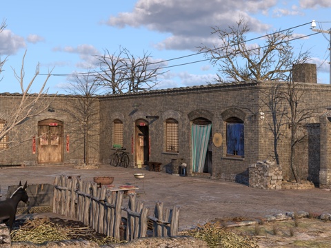  复古怀旧老房子3d模型 