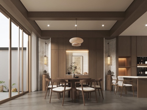  宋式餐廳廚房3d模型 