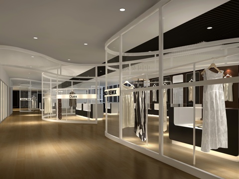  商场服装店 服装展示空间3d模型 