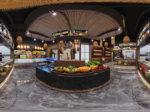现代餐饮明档岛台