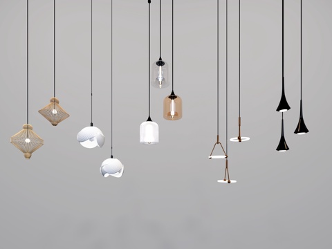  現(xiàn)代小吊燈3d模型 