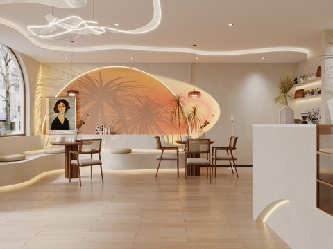  咖啡店 奶茶店 烘焙店3d模型 