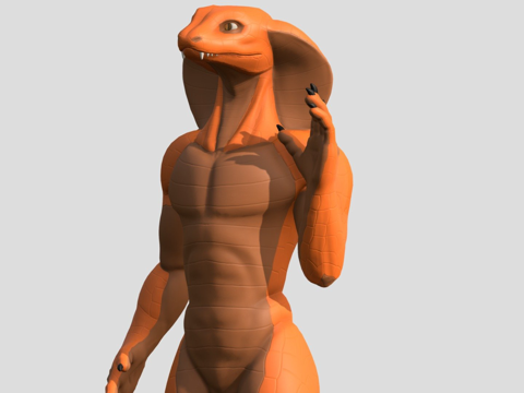  拟人蛇模型3d模型 