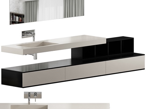  臺盆柜3d模型 