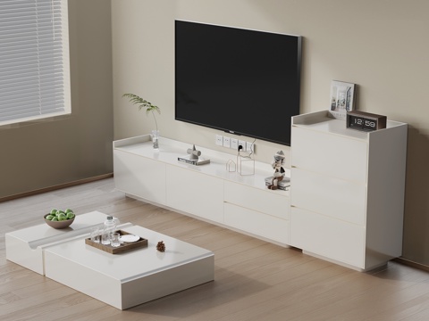  現(xiàn)代電視柜 茶幾 家具組合3d模型 