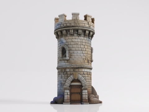  欧式建物城堡堡垒 游戏道具 卡通形象 手办摆件 雕塑雕刻 美3d模型 