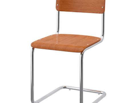  北欧简约风格3d模型下载 工业设计木质座椅 现代金属框架休闲椅  