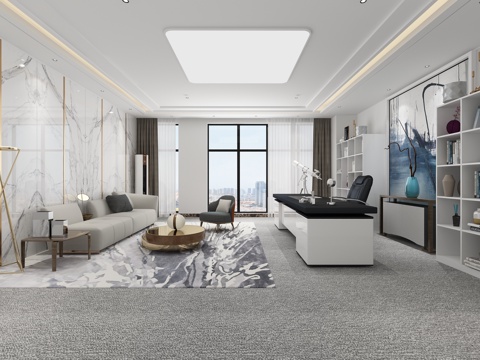  现代办公室3d模型 