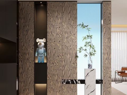  现代玄关过道 装饰性玄关 玄关隔断 入户玄关 门厅3d模型 