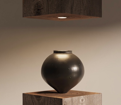  侘寂陶罐摆件 陶罐花瓶摆件 罐子 旧罐子  酒坛3d模型 