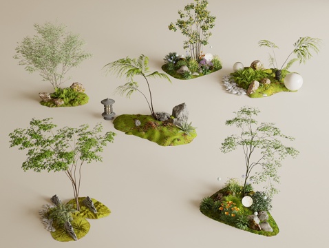  現(xiàn)代景觀造景 景觀小品 庭院景觀 庭院小品 室內(nèi)景觀 景觀樹3d模型 