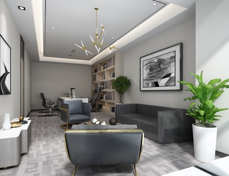  现代经理办公室3d模型 