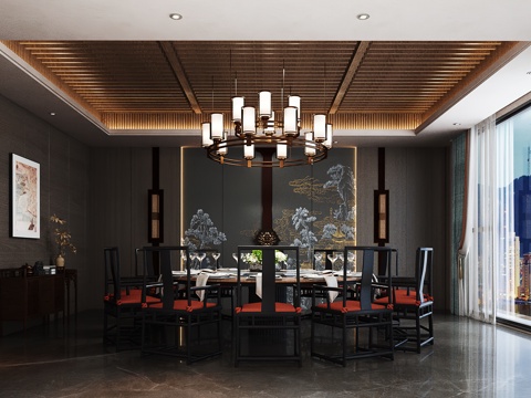  餐厅包厢 餐饮包间 餐饮包房 包厢 包间3d模型 