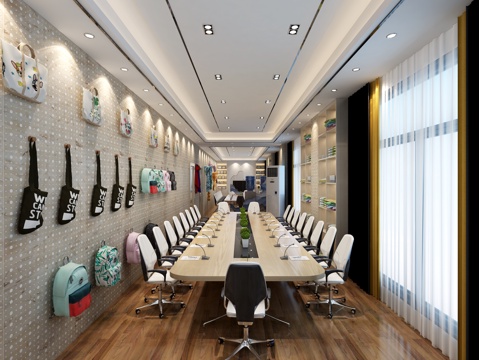  现代简约洽谈室3d模型 