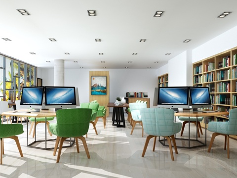  北欧阅览室3d模型 