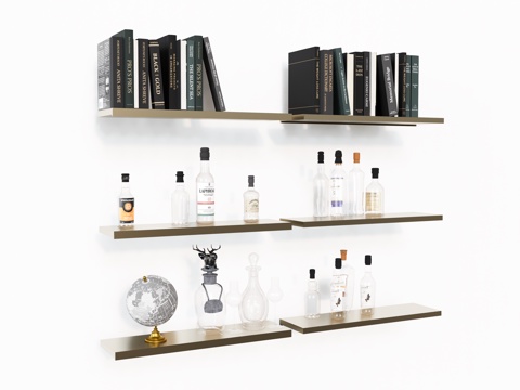  酒具摆件书本酒瓶su模型 