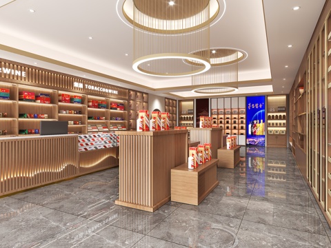  现代烟酒店3d模型 