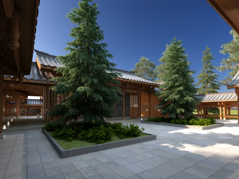  古建 庙宇 祠堂 中式建筑 寺庙3d模型 