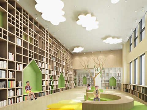  现代儿童图书馆3d模型 