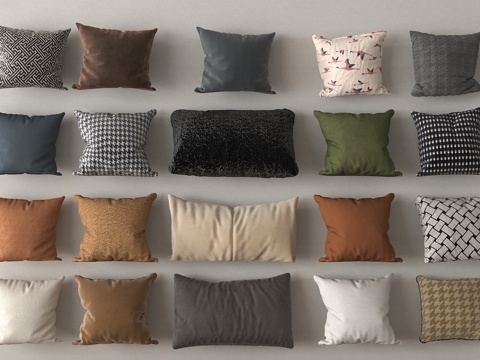  抱枕 靠枕 腰枕 枕头su模型 