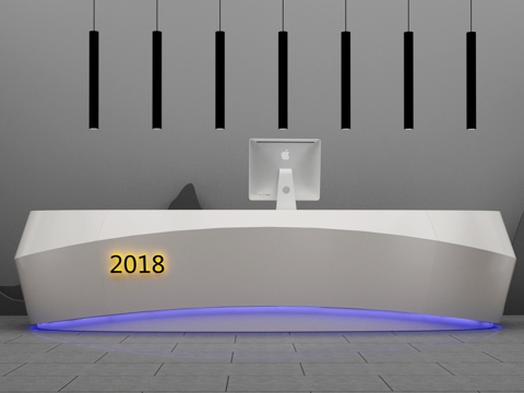  现代大厅吧台3d模型 