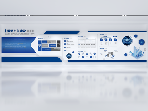  现代企业展厅文化墙 展厅展墙 文化宣传墙 主题形象展示墙su模型 