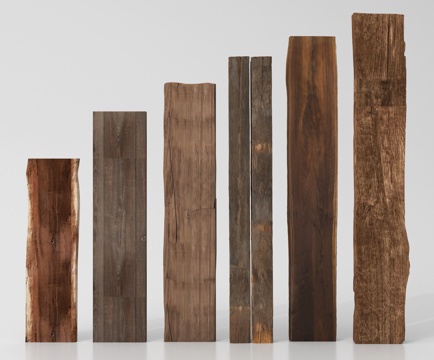  柱子 木条 木桩 旧木头 木柱su模型 