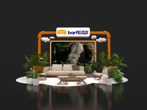  展览展台洽谈室 会议室 接待室 封闭洽谈间 办公区 洽谈区3d模型 