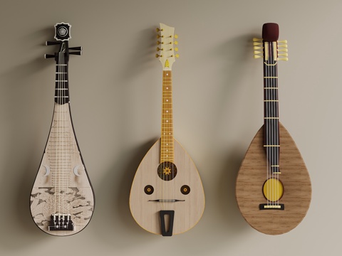  乐器 琵琶3d模型 