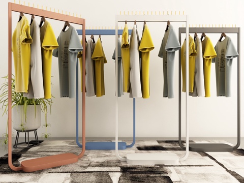  现代衣架组合3d模型 