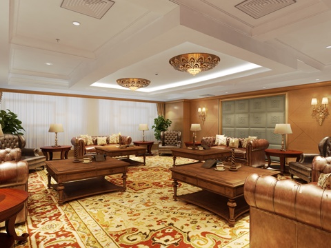  办公室 接待室 会客厅3d模型 